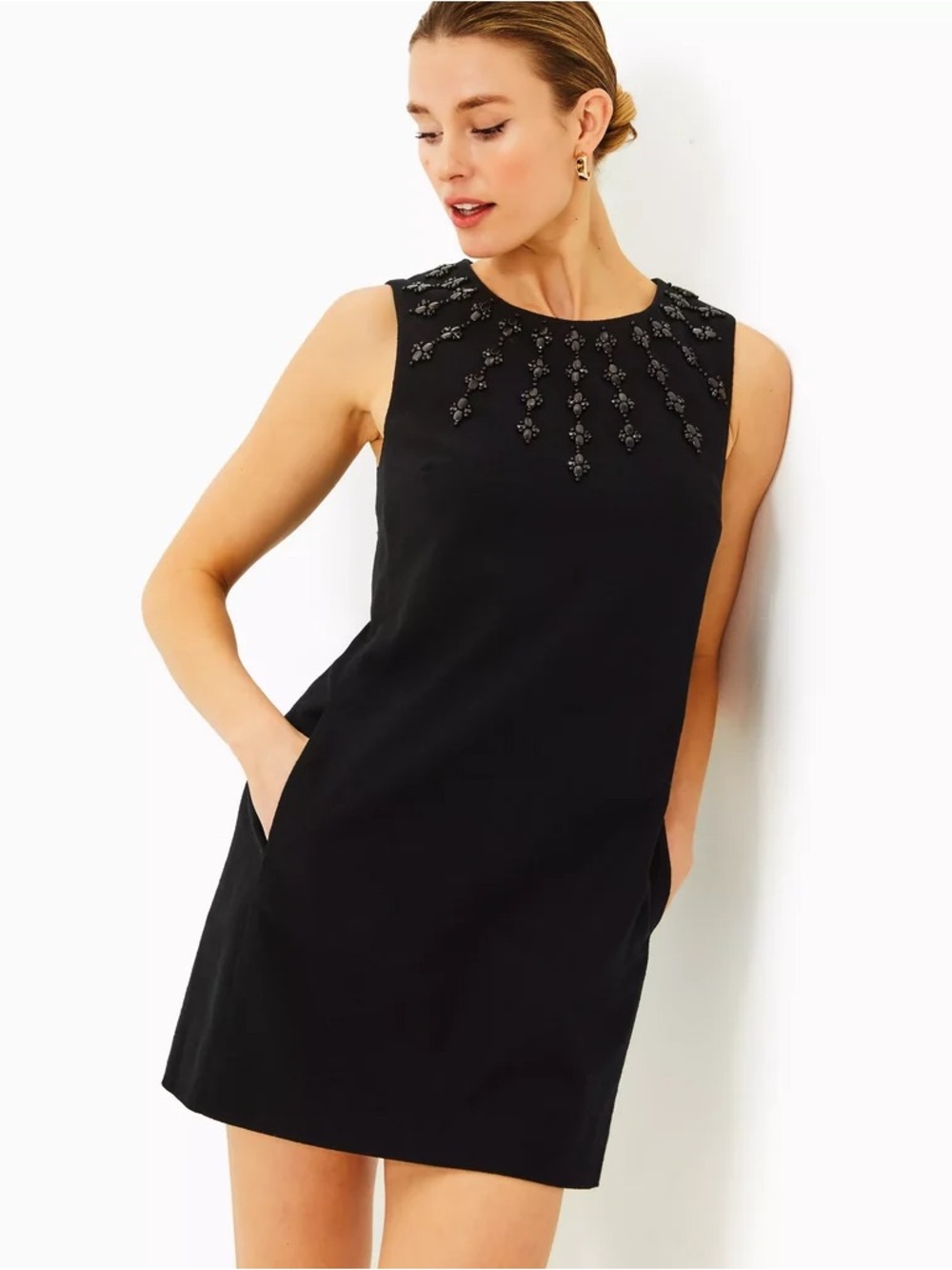 NWT Lilly Pulitzer Edita Embellished Stretch Shift Dress Size 00 / 2XS Holiday